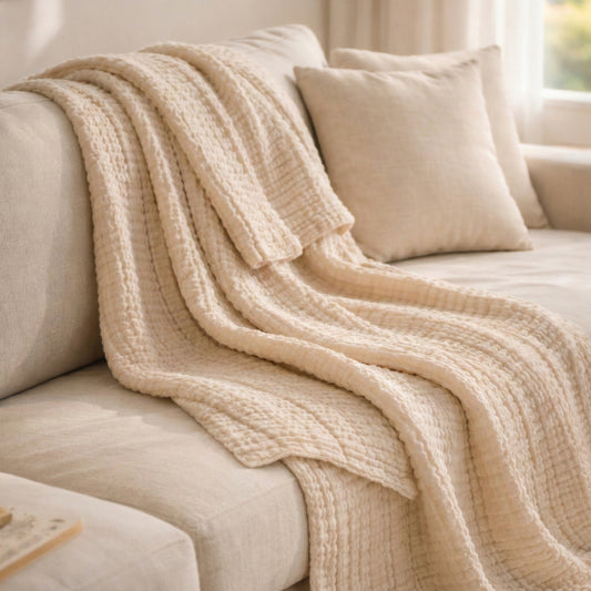 Luxury Cotton Muslin Throw Blanket